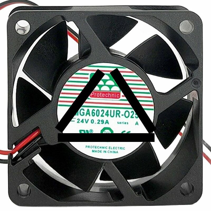Protechnic MGA6024UR-O25 DC 24V 0.29A 2 Wires 6025 Axial Cooling Fan