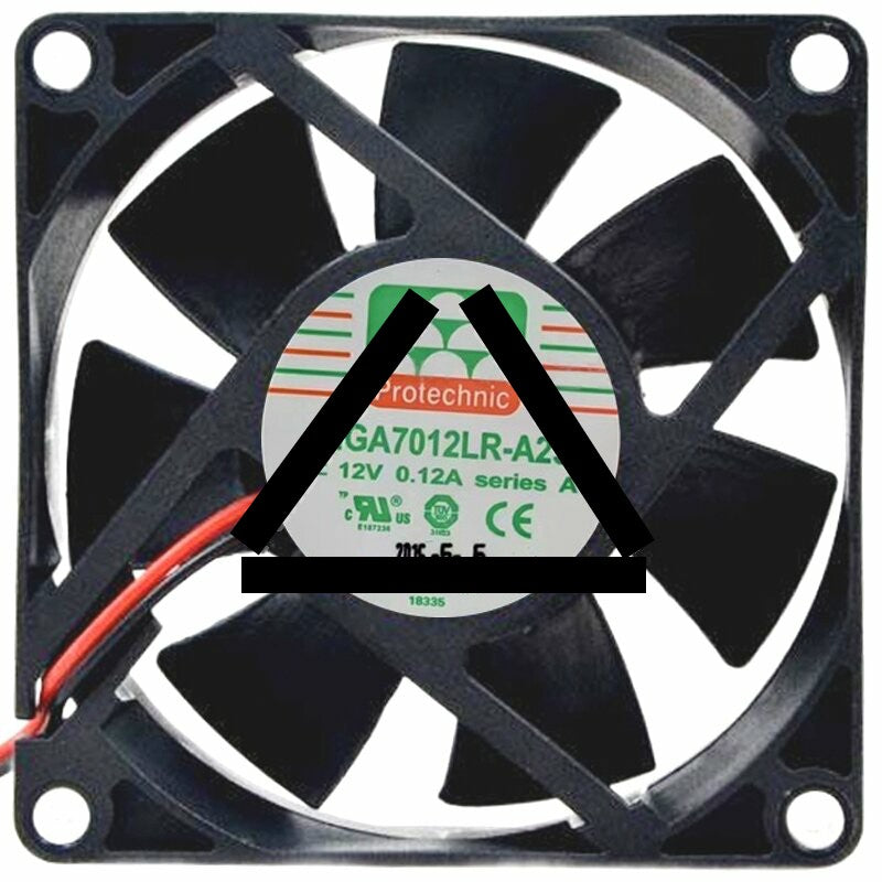 Protechnic MGA7012LR-A25 12V 0.12A 2 Wires Cooling Fan