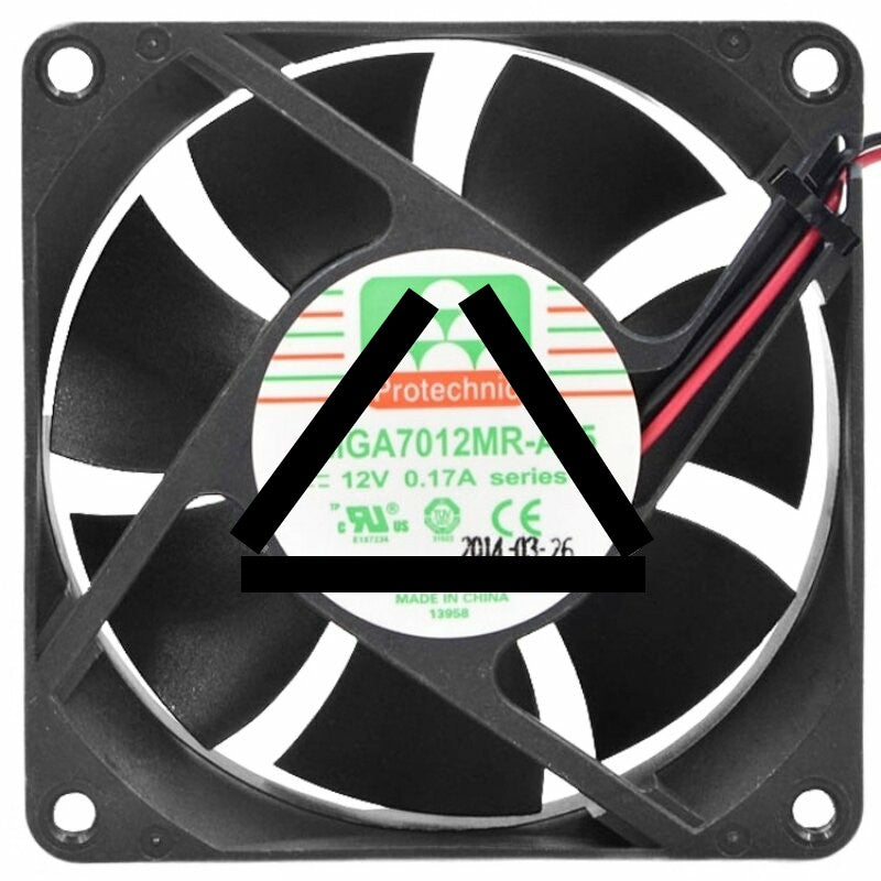 Protechnic MGA7012MR-A25 DC 12V 0.17A 2 Wires / 3 Wires Axial Cooling Fan