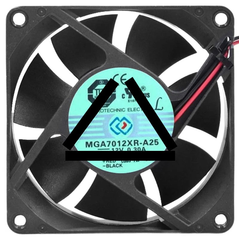 Protechnic MGA7012XR-A25 DC 12V 0.30A 2 Wires Axial Cooling Fan