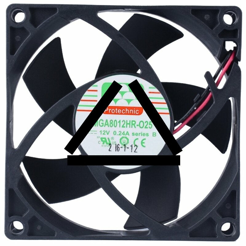 Protechnic MGA8012HR-O25 12V 0.24A 2 Wires Axial Cooling Fan