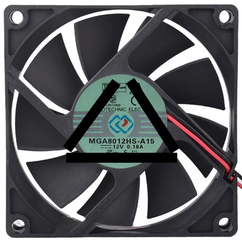Protechnic MGA8012HS-A15 DC 12V 0.18A 2 Wires Axial Cooling Fan
