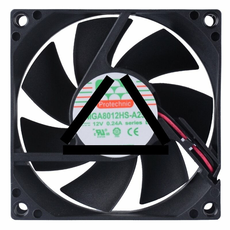 Protechnic MGA8012HS-A25 DC 12V 0.24A 2 Wires 8025 Axial Cooling Fan