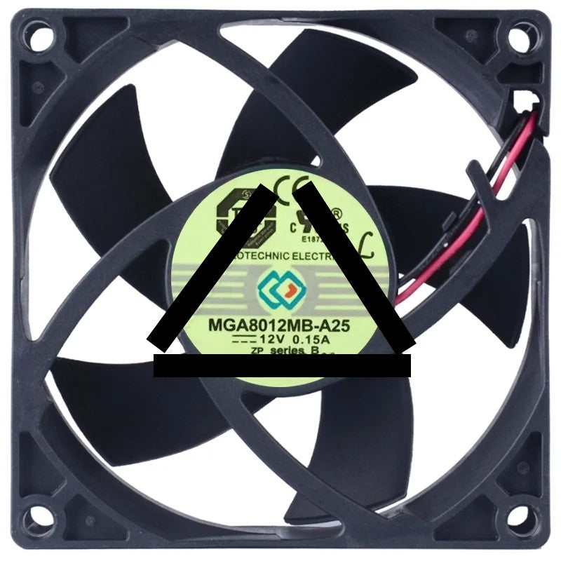 Protechnic MGA8012MB-A25 DC 12V 0.15A 2 Wires Axial Cooling Fan