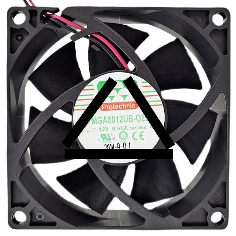Protechnic MGA8012UB-O25 DC 12V 0.66A 2 Wires Axial Cooling Fan