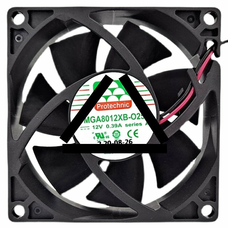 Protechnic MGA8012XB-O25 DC 12V 0.39A 2 Wires 8025 Axial Cooling Fan