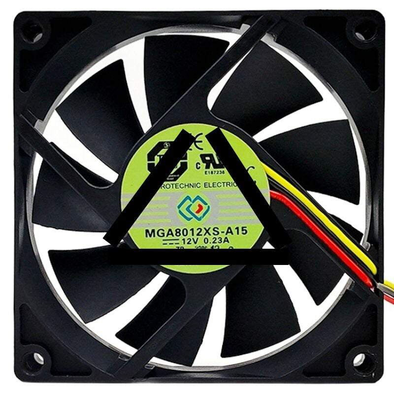 Protechnic MGA8012XS-A15 DC 12V 0.23A 2 Wires / 3 Wires Axial Cooling Fan