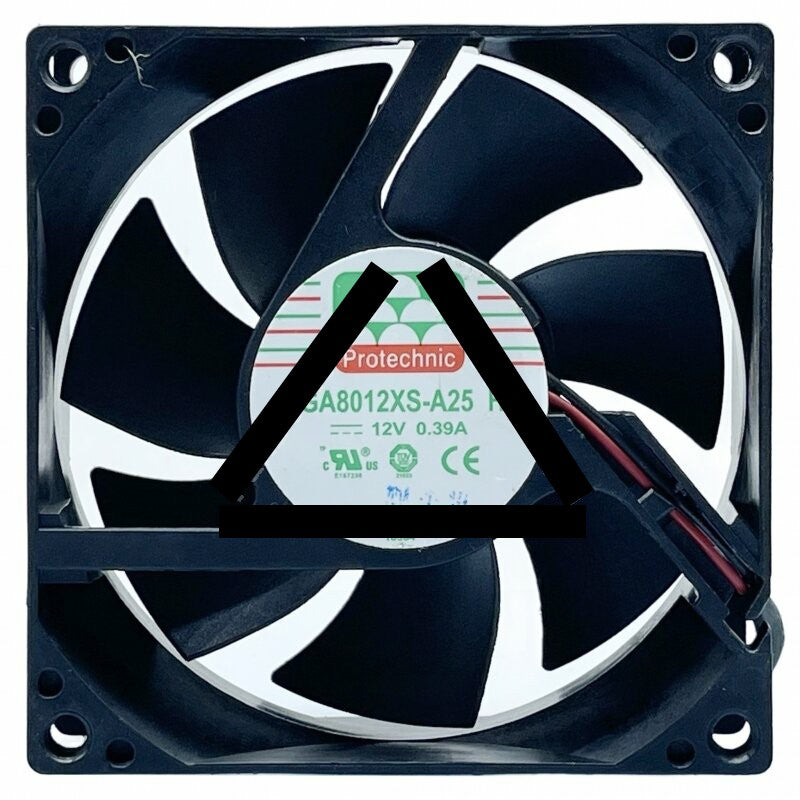 Protechnic MGA8012XS-A25 DC 12V 0.39A 2 Wires 8025 Axial Cooling Fan