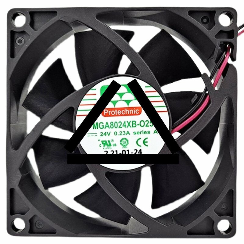 Protechnic MGA8024XB-O25 DC 24V 0.23A 2 Wires 8025 Axial Cooling Fan
