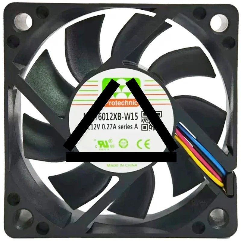 Protechnic MGT6012XB-W15 DC 12V 0.27A 4 Wires Axial Cooling Fan
