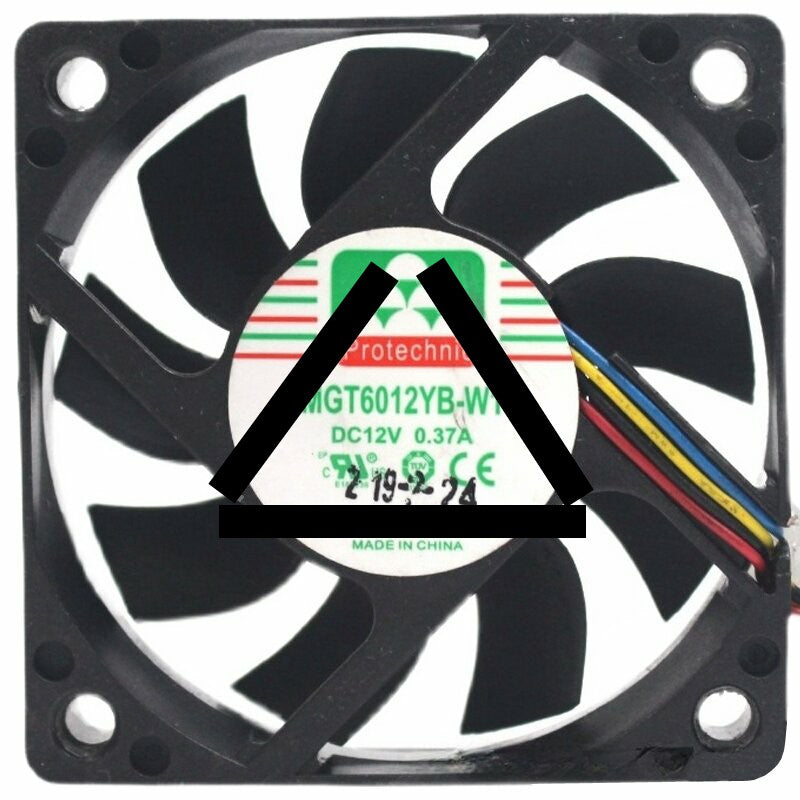 Protechnic MGT6012YB-W15 12V 0.37A 4 Wires Axial Cooling Fan