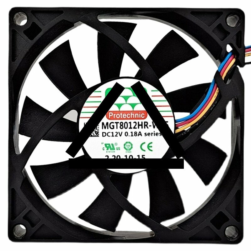 Protechnic MGT8012HR-W15 DC 12V 0.18A 4 Wires 3000RPM Axial Cooling Fan