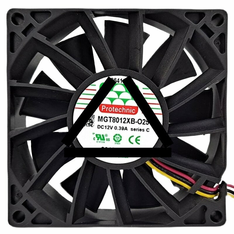 Protechnic MGT8012XB-O25 DC 12V 0.39A 3 Wires Axial Cooling Fan