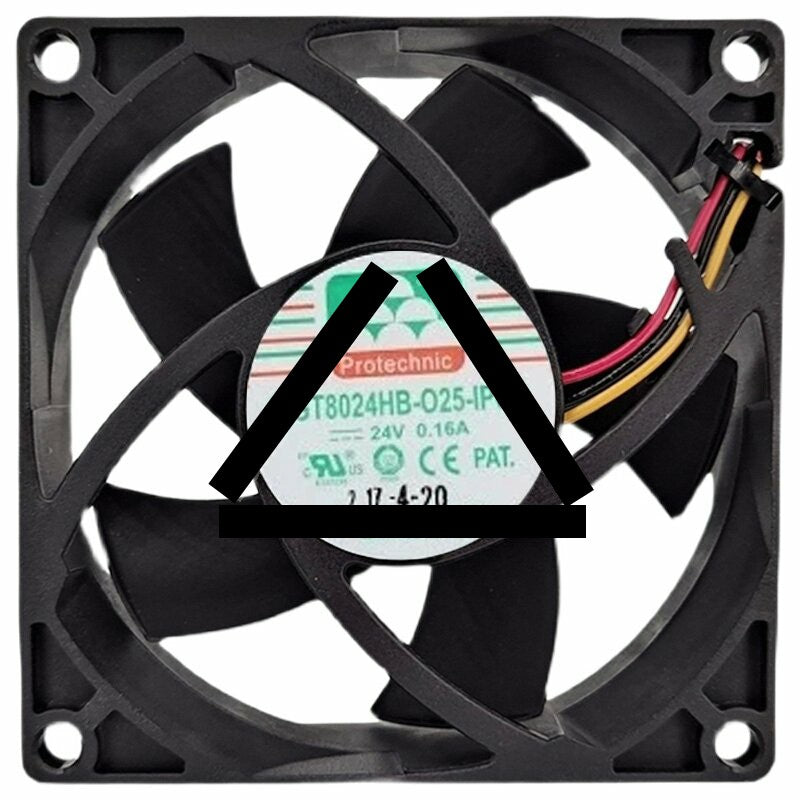 Protechnic MGT8024HB-O25-IP68 DC 24V 0.16A 3 Wires 8025 Axial Fan