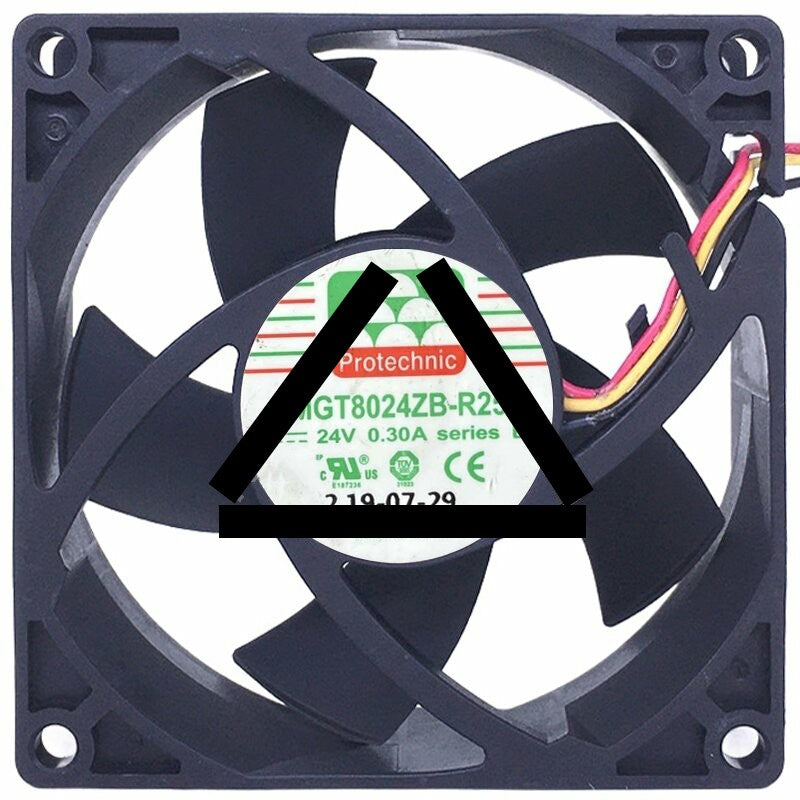 Protechnic MGT8024ZB-R25 DC 24V 0.30A 3 Wires 8025 Axial Cooling Fan