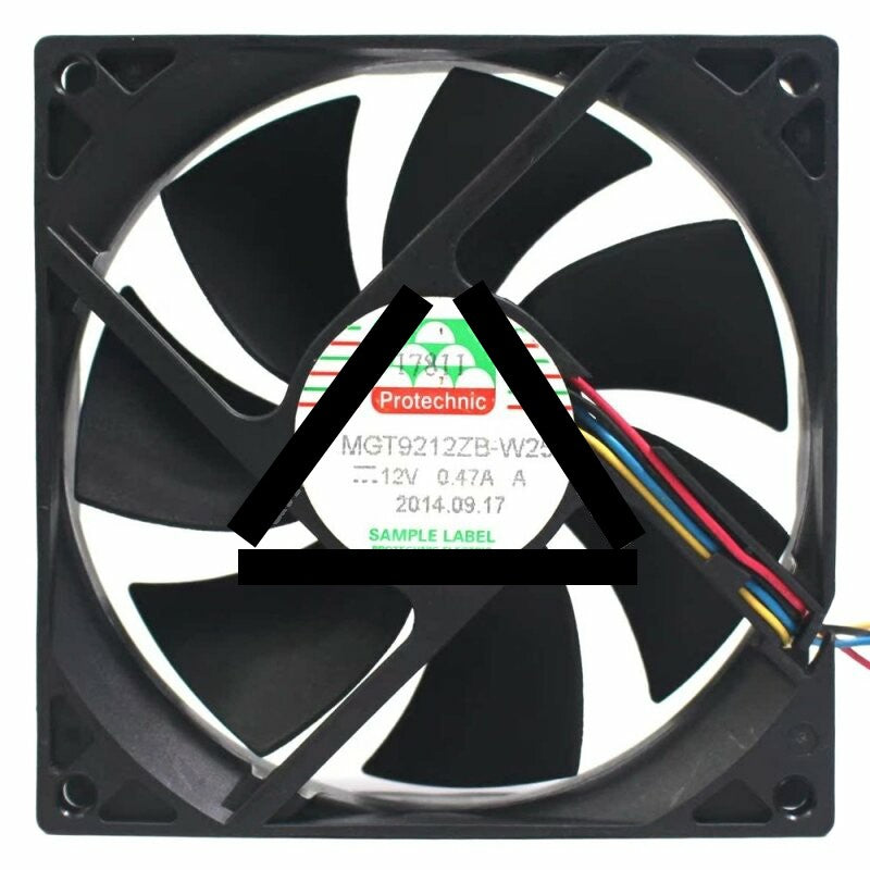 Protechnic MGT9212ZB-W25 DC 12V 0.47A 4 Wires PWM Axial Cooling Fan