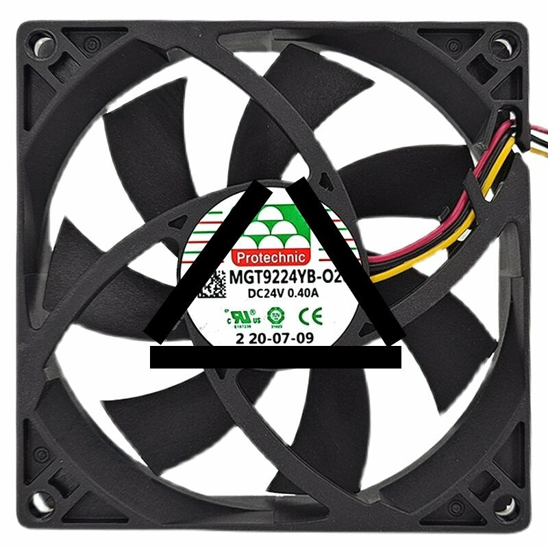 Protechnic MGT9224YB-O20 DC 24V 0.40A 3 Wires 3800RPM Axial Cooling Fan