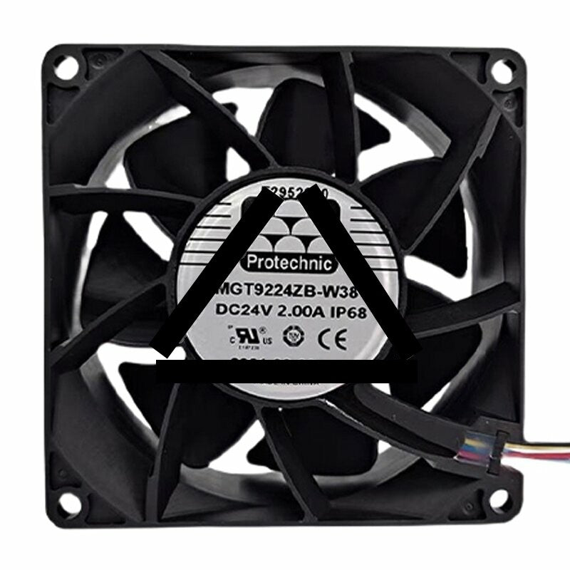 Protechnic MGT9224ZB-W38 DC 24V 2.00A 9038 Axial IP68 Waterproof Cooling Fan