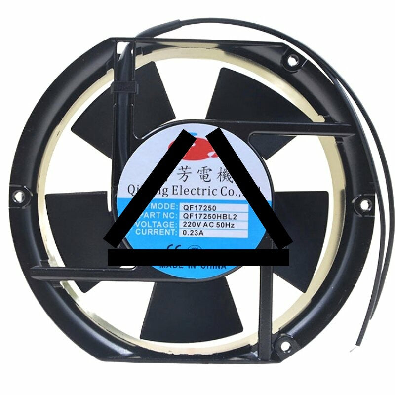 QF QF17250HBL2 AC 220V 0.23A 2 Wires Axial Cooling Fan