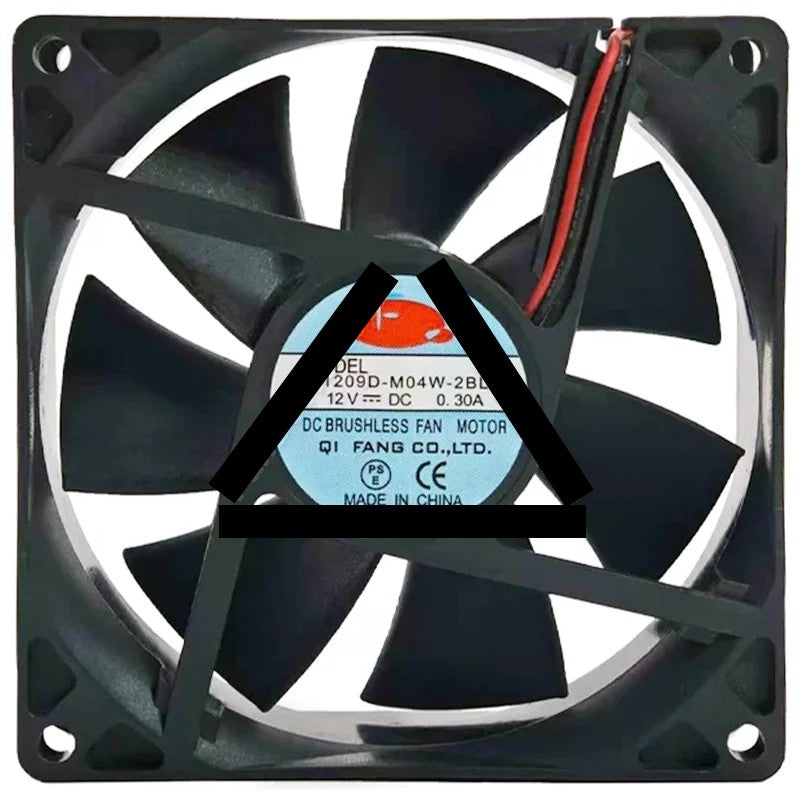 QI FANG 1209D-M04W-2BL 12V 0.30A 2 Wires DC Brushless Cooling Fan