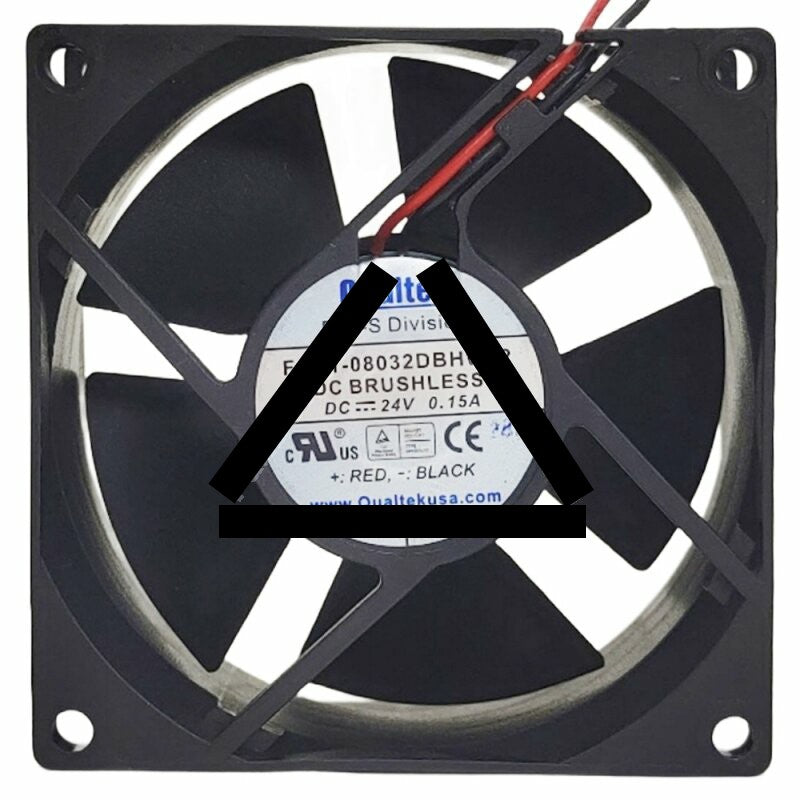 Qualtek FAD1-08032DBHW12 DC 24V 0.15A 2 Wires Brushless Axial Cooling Fan