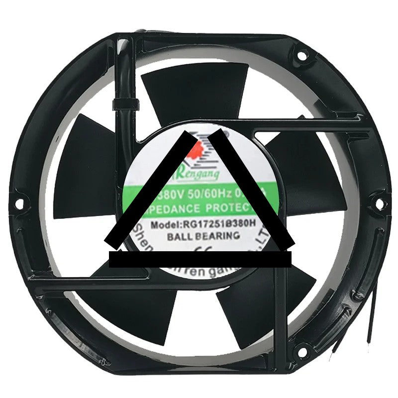 Rengang RG17251B380H 380V 0.12A 2 Wires Impedance Protected Cooling Fan