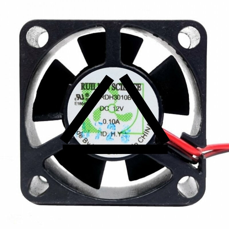 RUILIAN SCIENCE RDH3010B DC 12V 0.10A 2 Wires Axial Cooling Fan