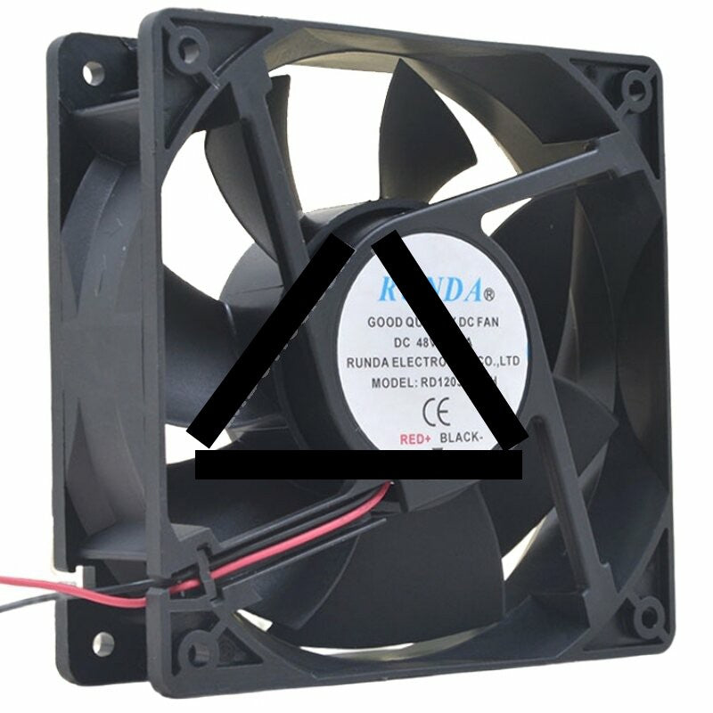 RUNDA RD12038B48H DC 48V 0.20A 2 Wires Waterproof Axial Cooling Fan