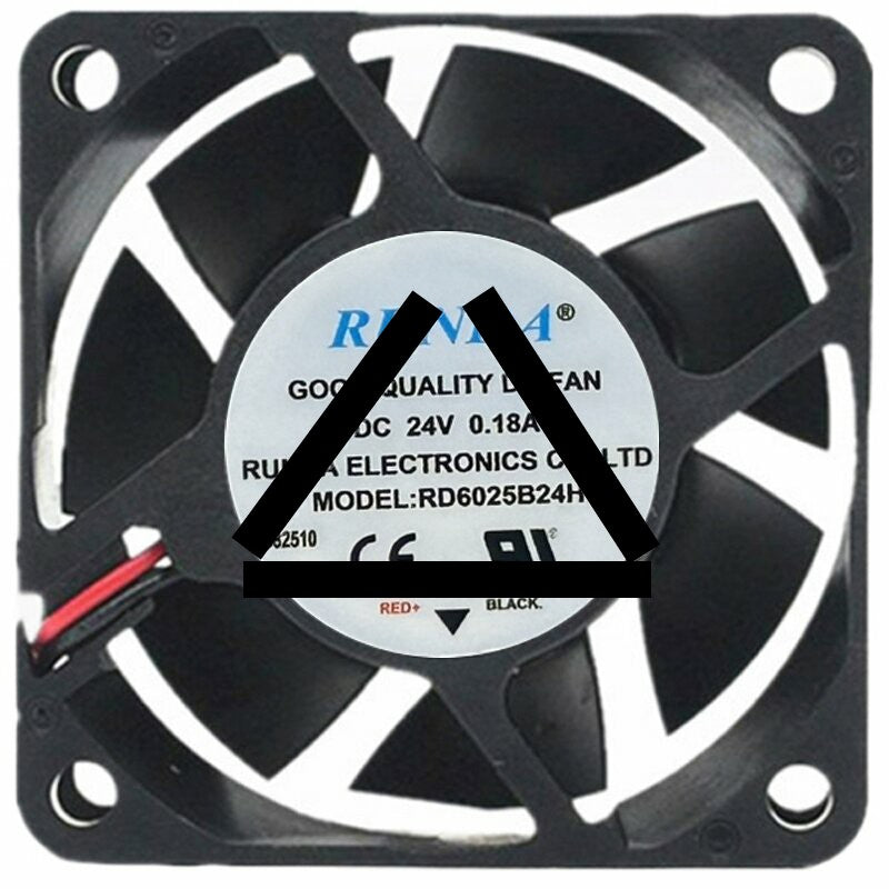 RUNDA RD6025B24H 24V 0.18A 2 Wires Axial Cooling Fan