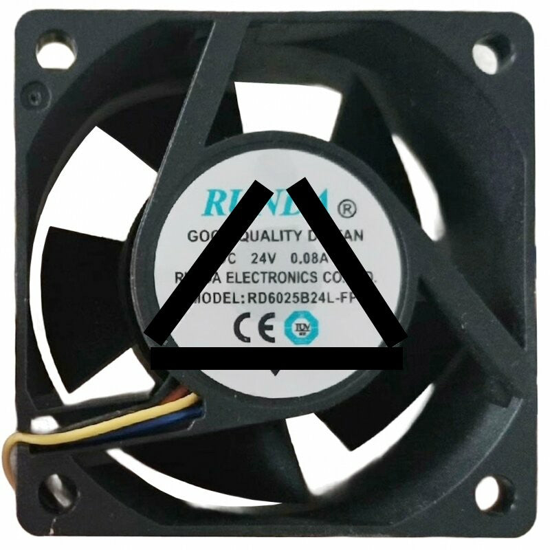 RUNDA RD6025B24L-FPS DC 24V 0.08A 3 Wires Axial Cooling Fan