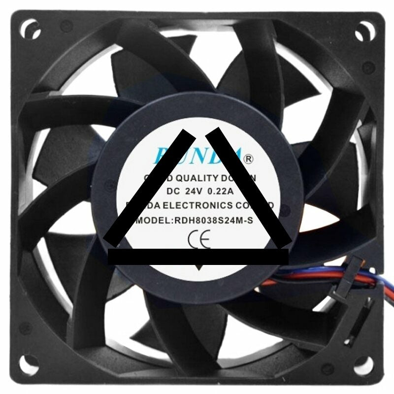 RUNDA RDH8038S24M-S DC 24V 0.22A 2 Wires / 3 Wires Axial Cooling Fan