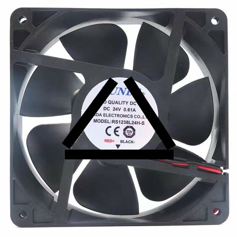 RUNDA RS12038L24H-S DC 24V 0.61A 2 Wires Axial Cooling Fan