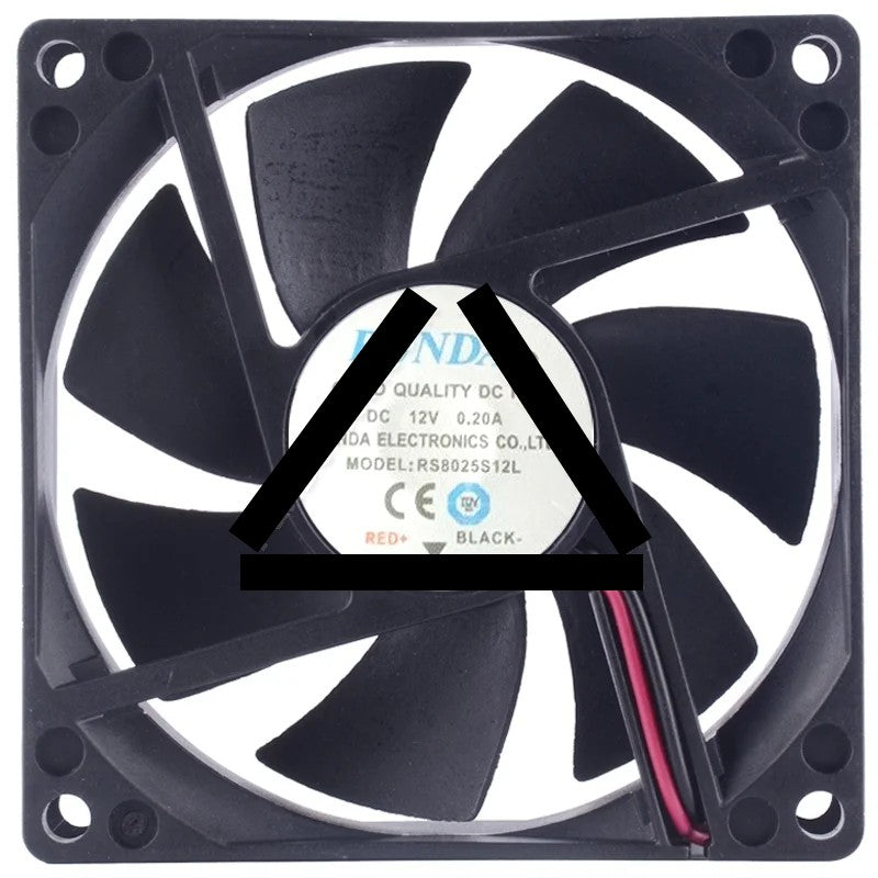 RUNDA RS8025S12L DC 12V 0.20A 2 Wires Axial Cooling Fan