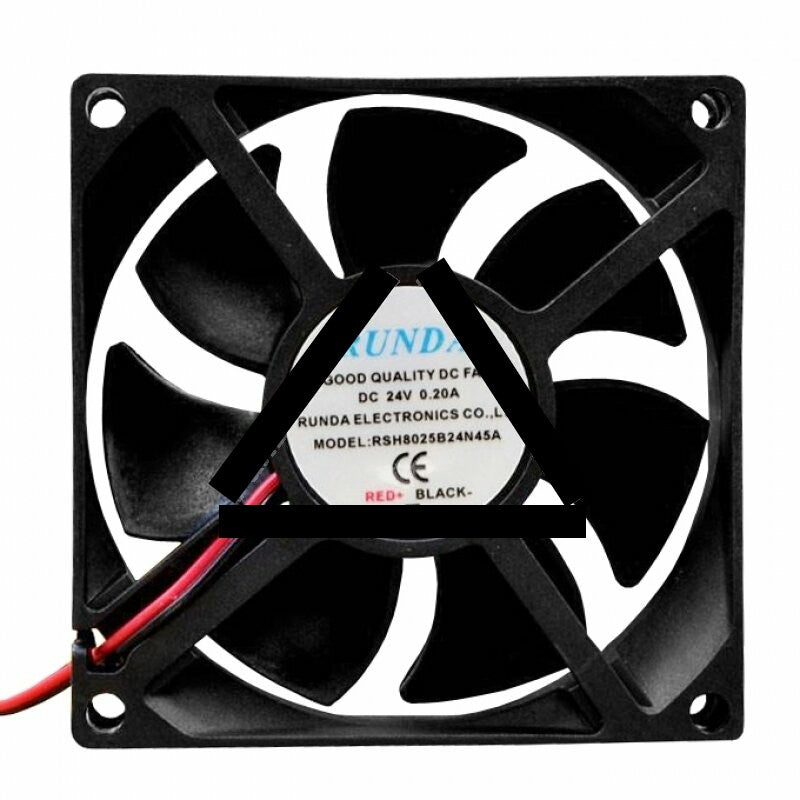 RUNDA RSH8025B24N45A DC 24V 0.20A 2 Wires Axial Cooling Fan