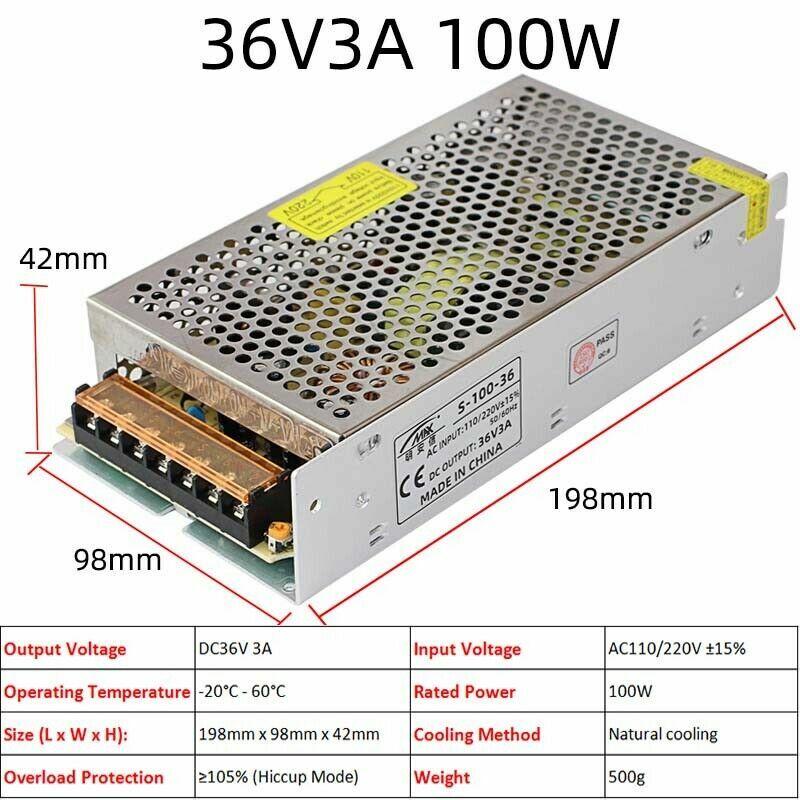 3V/5V/9V/12V/13.8V~48V 10W~3500W DC Regulated Switching Power Supply