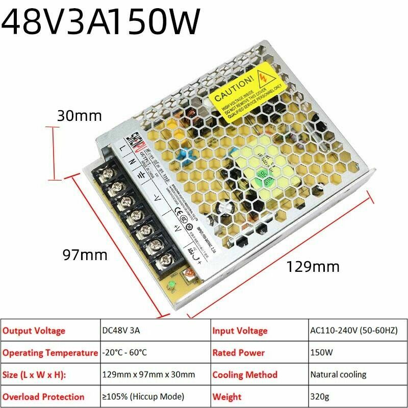 3V/5V/9V/12V/13.8V~48V 10W~3500W DC Regulated Switching Power Supply