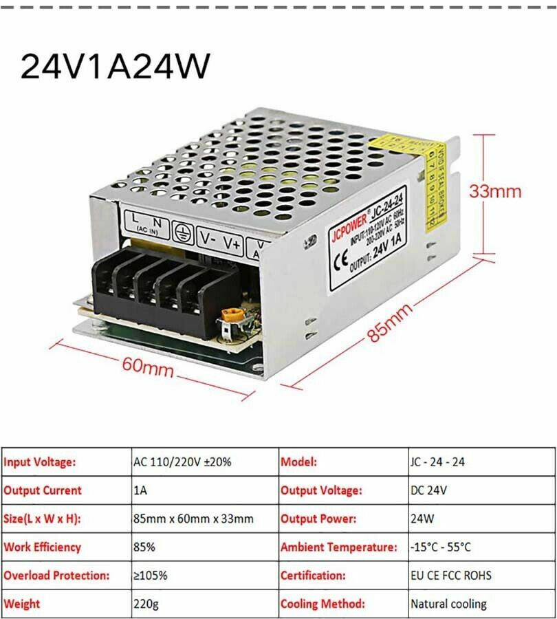 3V/5V/9V/12V/13.8V~48V 10W~3500W DC Regulated Switching Power Supply