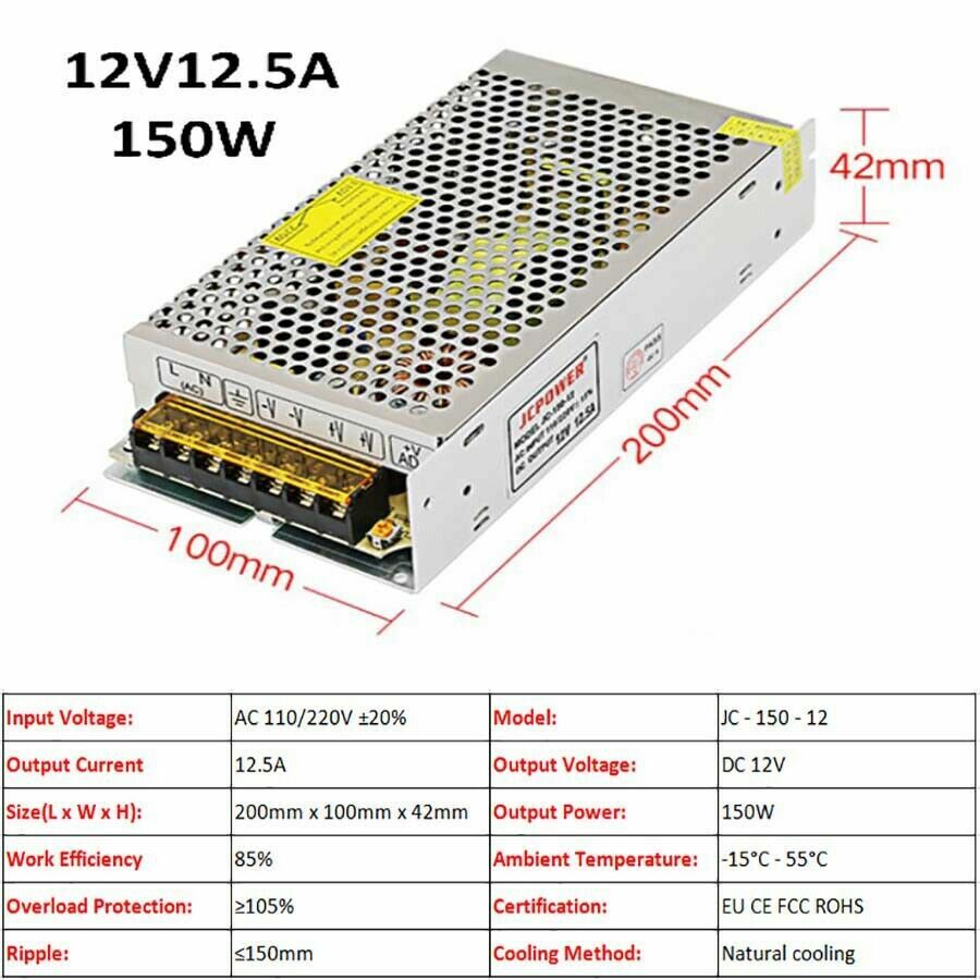 3V/5V/9V/12V/13.8V~48V 10W~3500W DC Regulated Switching Power Supply