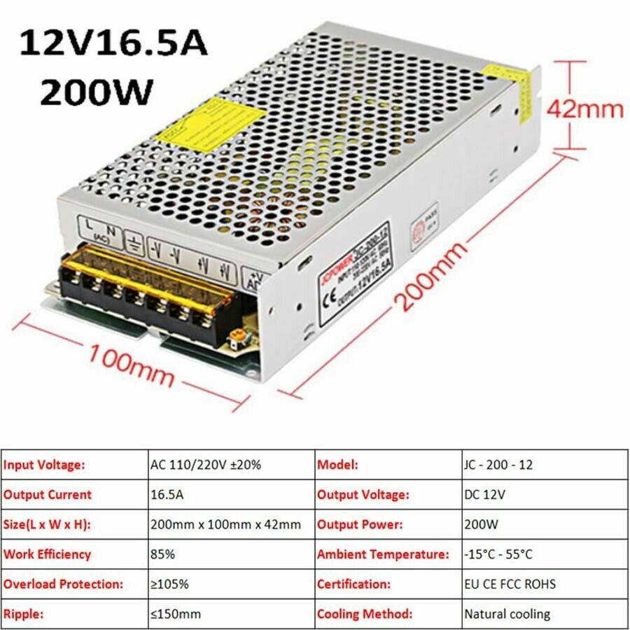 3V/5V/9V/12V/13.8V~48V 10W~3500W DC Regulated Switching Power Supply