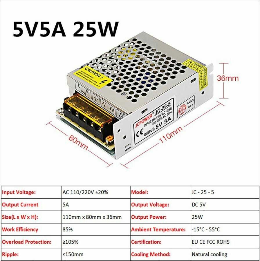 3V/5V/9V/12V/13.8V~48V 10W~3500W DC Regulated Switching Power Supply