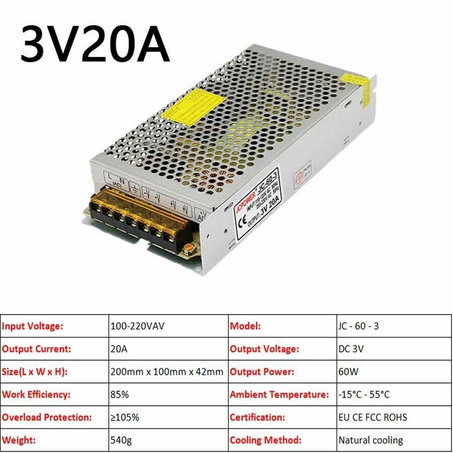 3V/5V/9V/12V/13.8V~48V 10W~3500W DC Regulated Switching Power Supply
