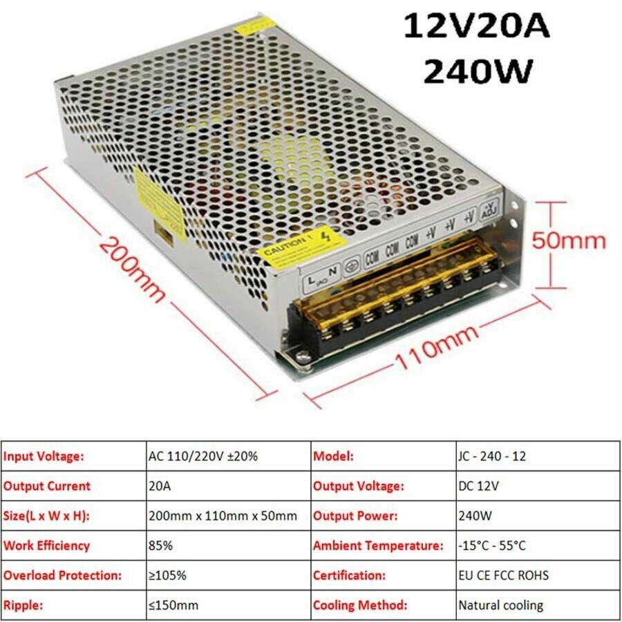 3V/5V/9V/12V/13.8V~48V 10W~3500W DC Regulated Switching Power Supply