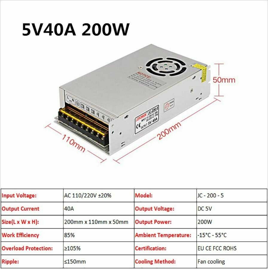 3V/5V/9V/12V/13.8V~48V 10W~3500W DC Regulated Switching Power Supply