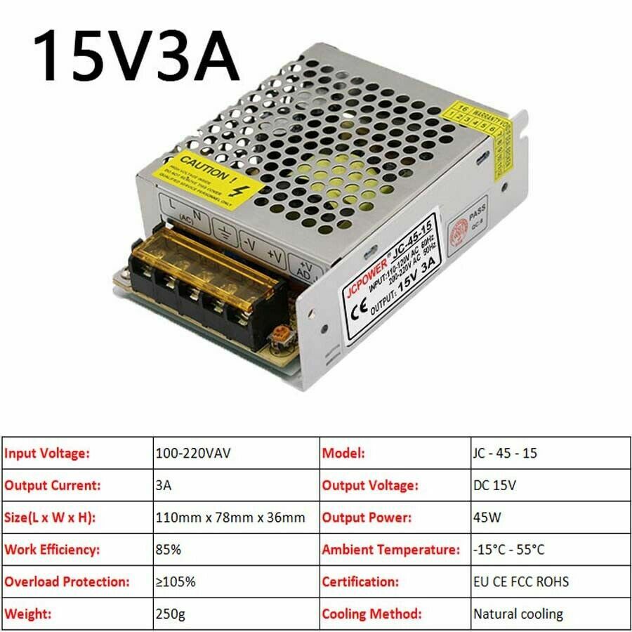 3V/5V/9V/12V/13.8V~48V 10W~3500W DC Regulated Switching Power Supply