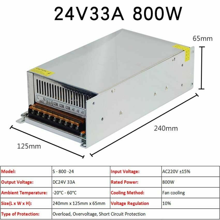 3V/5V/9V/12V/13.8V~48V 10W~3500W DC Regulated Switching Power Supply