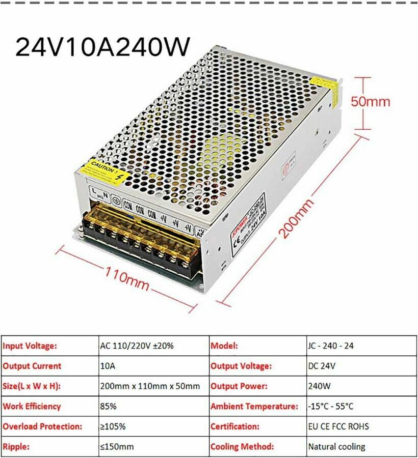 3V/5V/9V/12V/13.8V~48V 10W~3500W DC Regulated Switching Power Supply