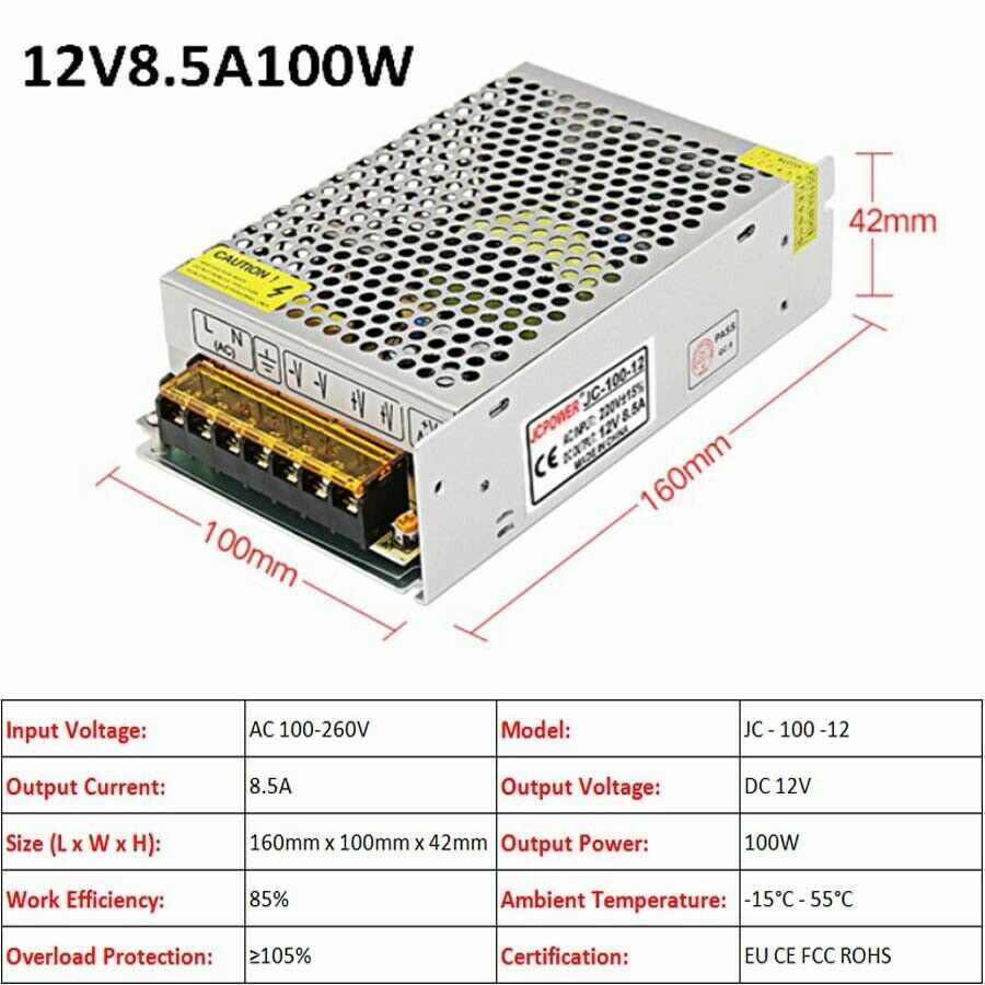 3V/5V/9V/12V/13.8V~48V 10W~3500W DC Regulated Switching Power Supply