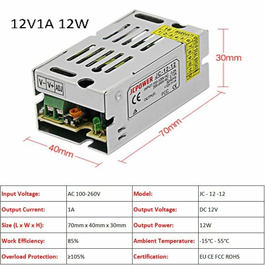 3V/5V/9V/12V/13.8V~48V 10W~3500W DC Regulated Switching Power Supply