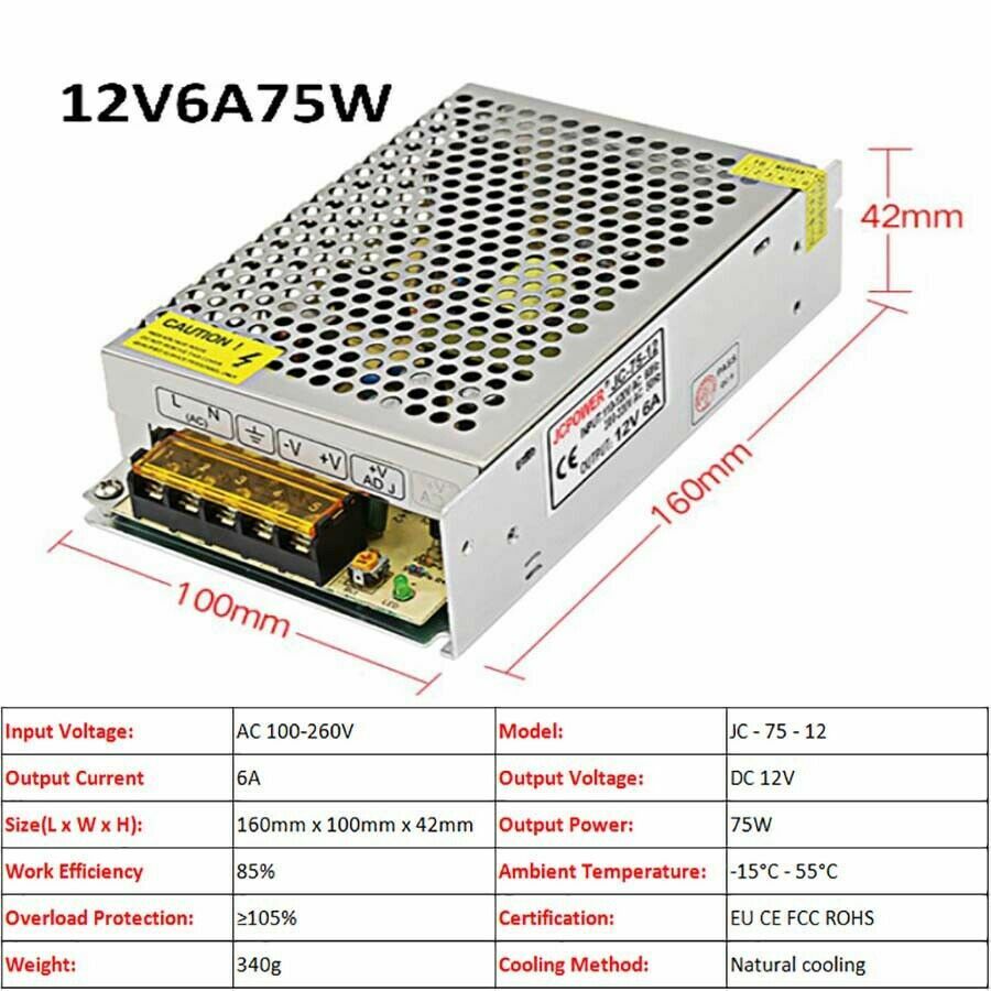 3V/5V/9V/12V/13.8V~48V 10W~3500W DC Regulated Switching Power Supply
