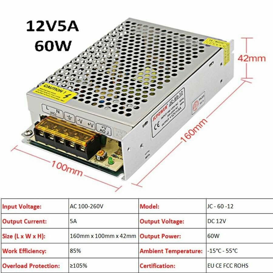 3V/5V/9V/12V/13.8V~48V 10W~3500W DC Regulated Switching Power Supply